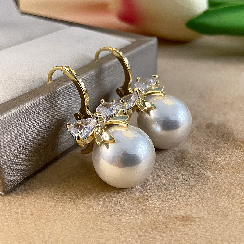 Women's Luxury Letter Tassel Front Rear Pearl Earrings