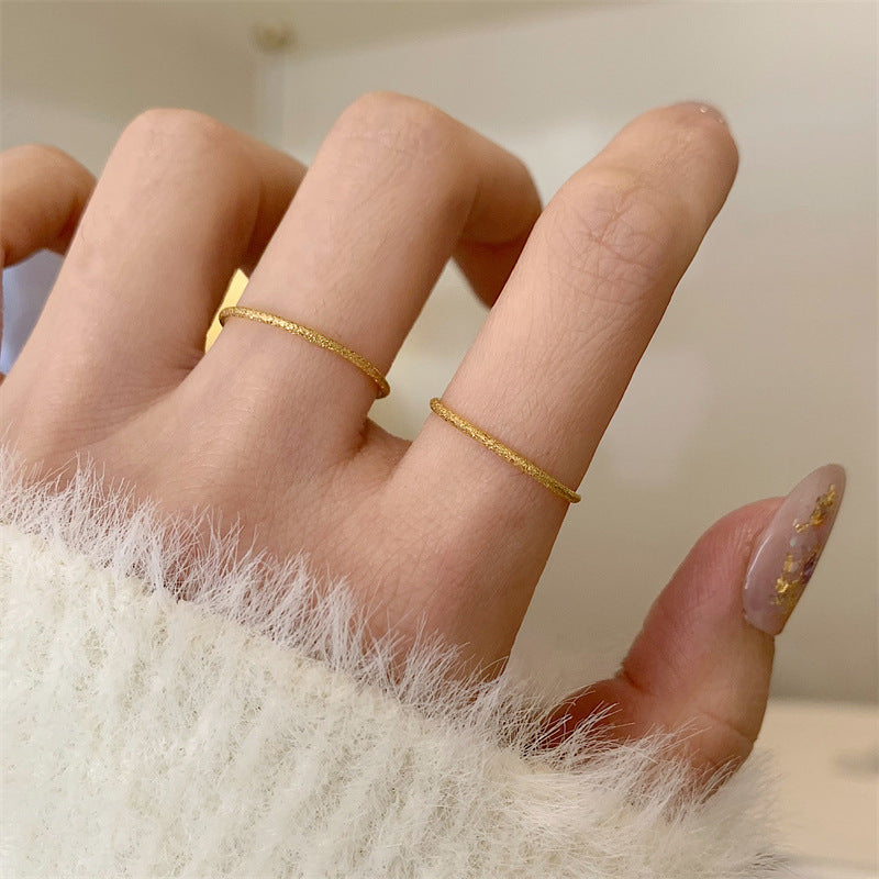 Women's Gold-plated Simple Frosted Fashion Index Finger Design Ring