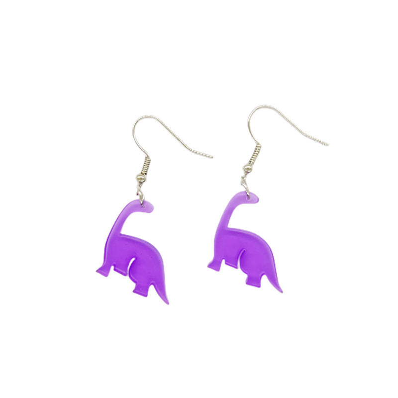 Cute Cartoon Colorful Tyrannosaurus Rex Small Earrings