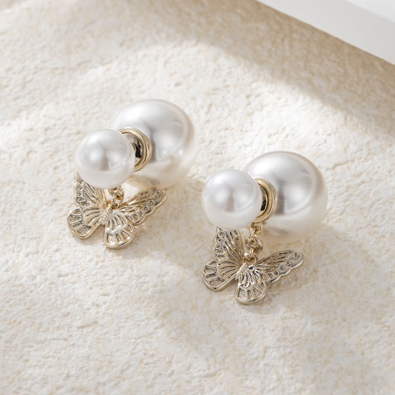 Pearl Butterfly Special Interest Light Luxury Earrings
