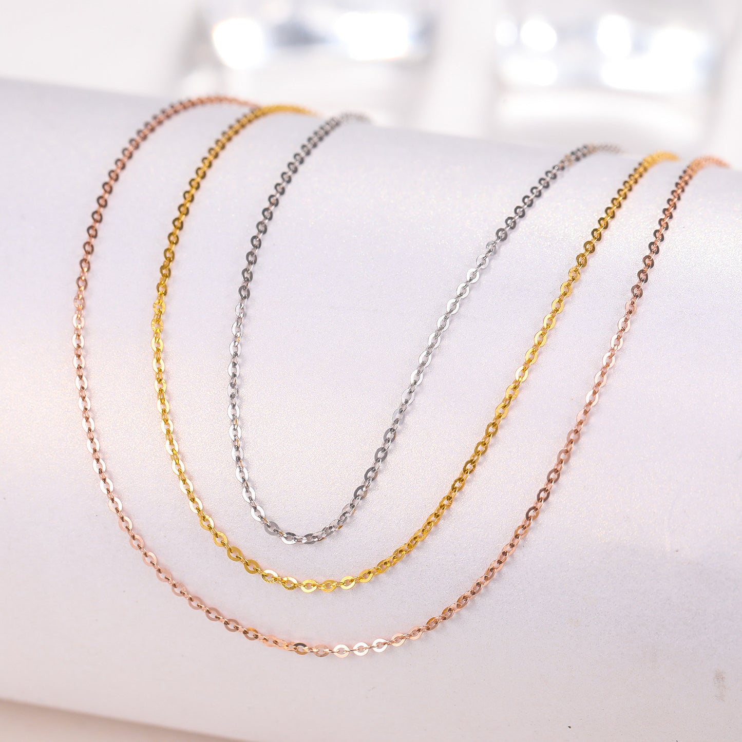 Plated Sterling Sier O-shaped Chain Ten Female Necklace