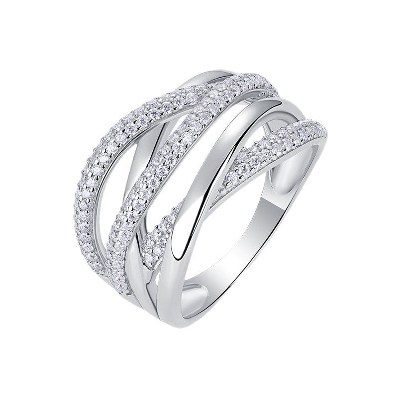 Slouchy Fashionable Sier Female Live Broadcast Rings