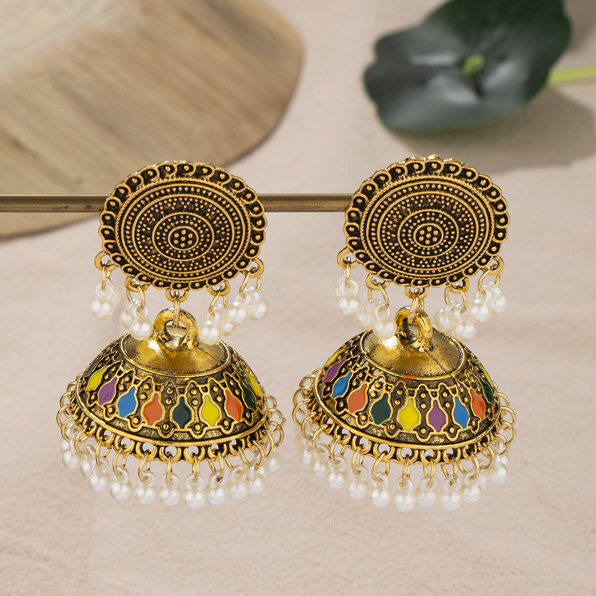 Indian Palace Style Niche Design Alloy Jewelry Earrings