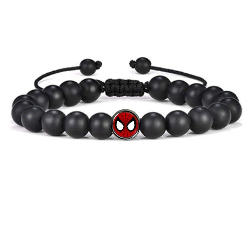 Men's Black Silk Frosted Woven Football Fashion Tigereye Bracelets