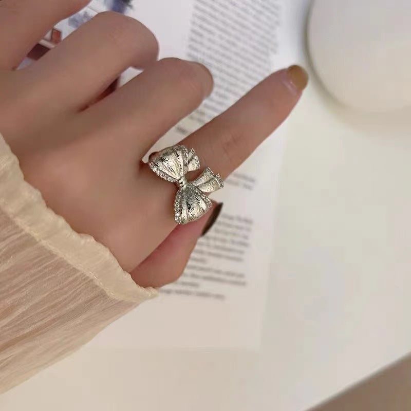 Luxury Simple Black Agate Female Niche Retro Rings