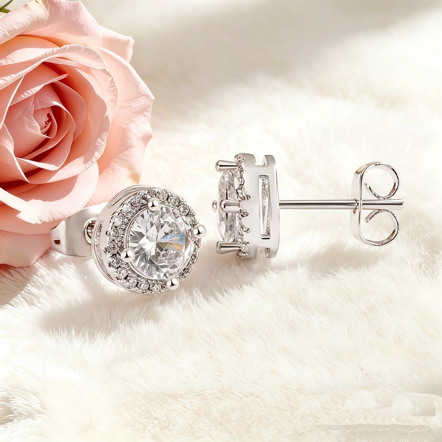 Ear Light Luxury Minority Design Zircon Stud Earrings