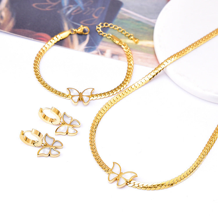 Blade Chain Shell Butterfly Clavicle Waterproof Necklaces