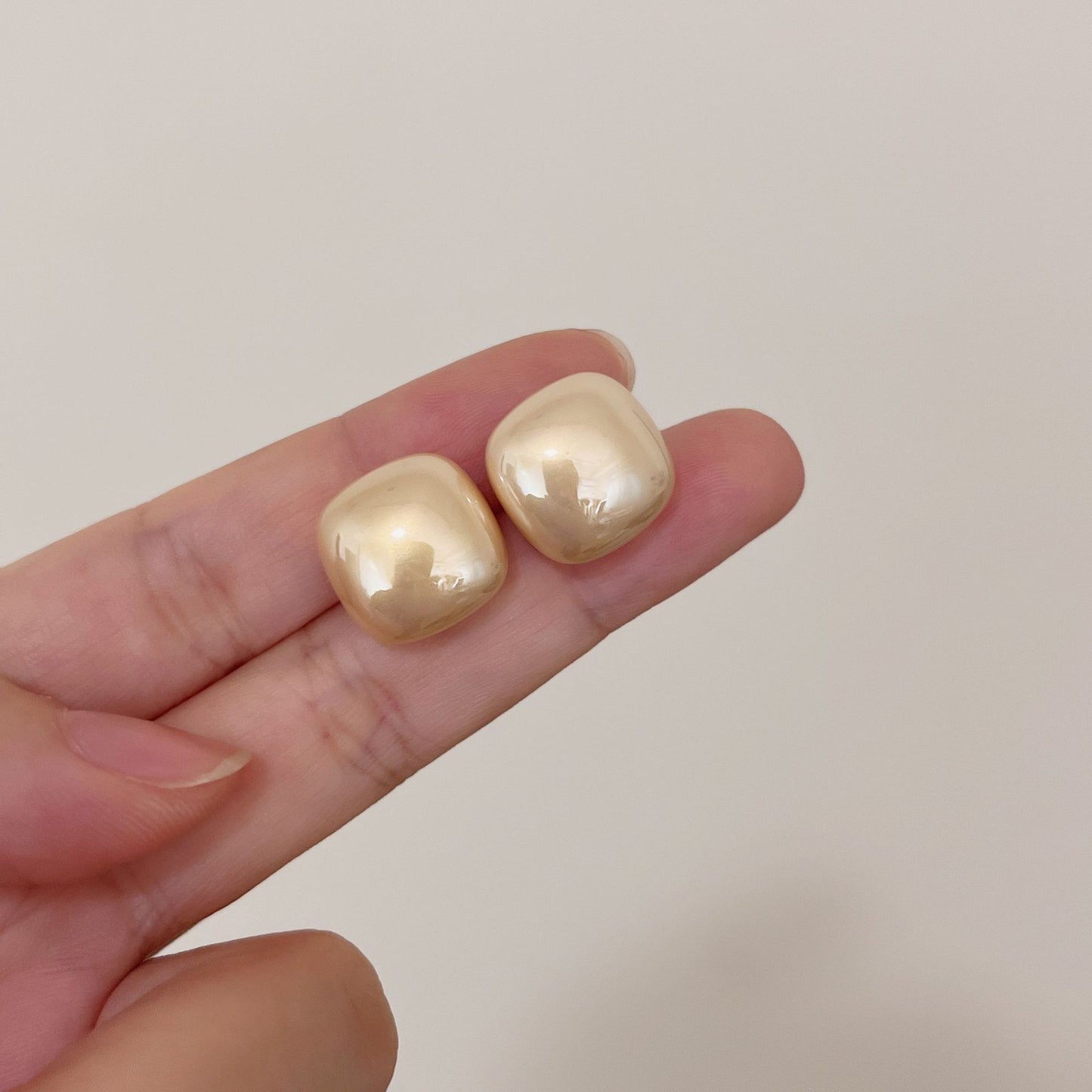 Korean Style Square Pearl Light Luxury Earrings
