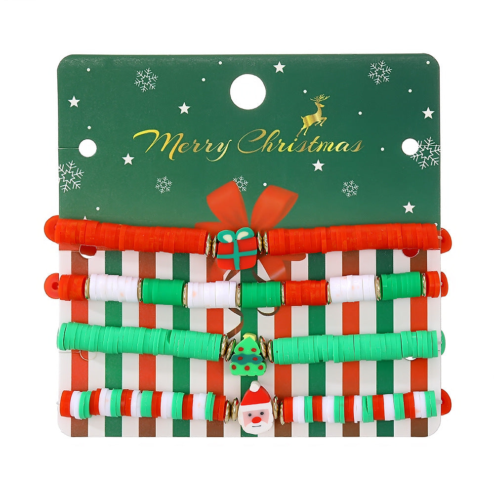 Christmas Tree Polymer Clay Fashion Simple Bracelets