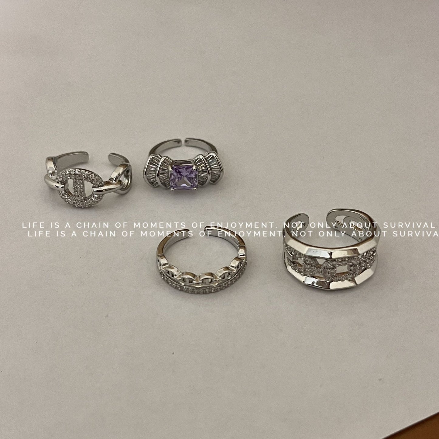 Plated Gold Inlaid Zirconium Pig Nose Wave Ring