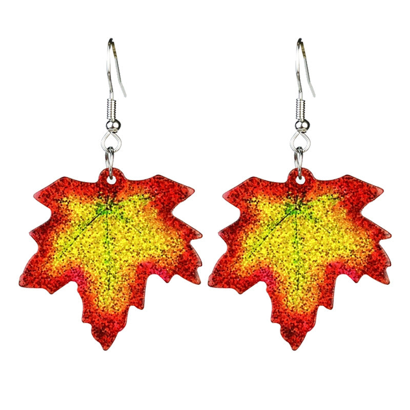 Autumn Thanksgiving Turkey Pumpkin Pie Maple Leaf Coffee Earrings