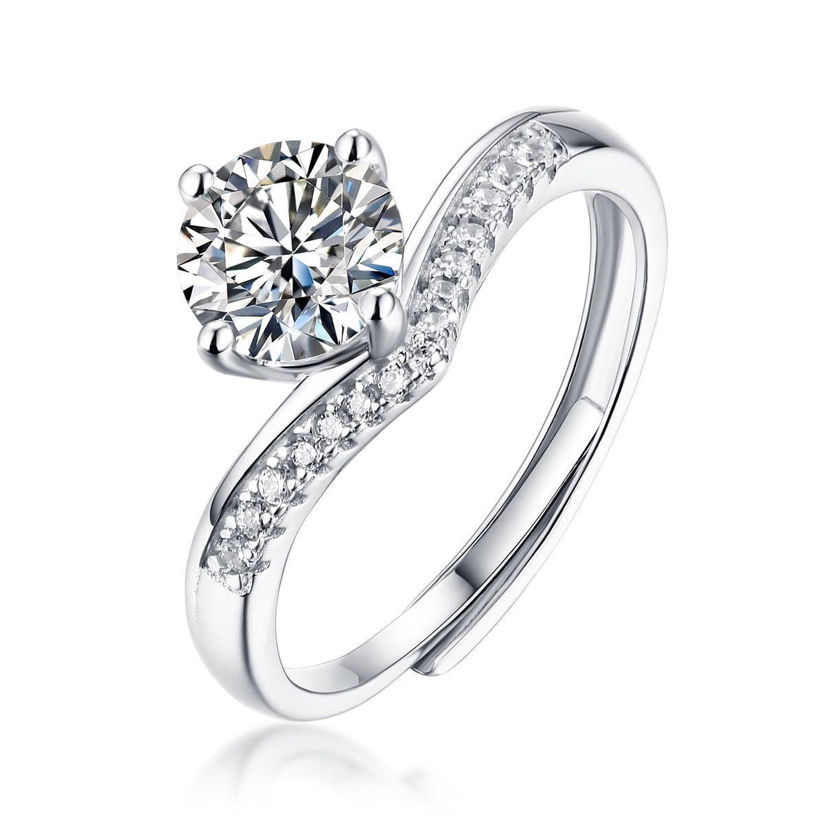 Classic Couple Wedding Diamond Adjustable Mouth Ring