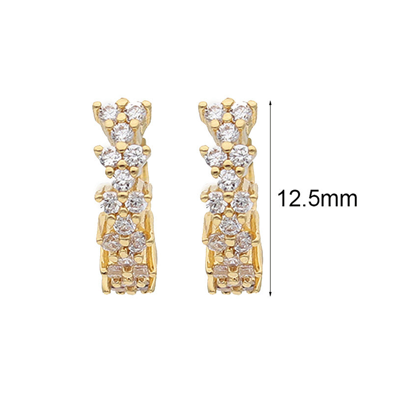 Classic Fashion Popular Golden Flower Twin Earrings