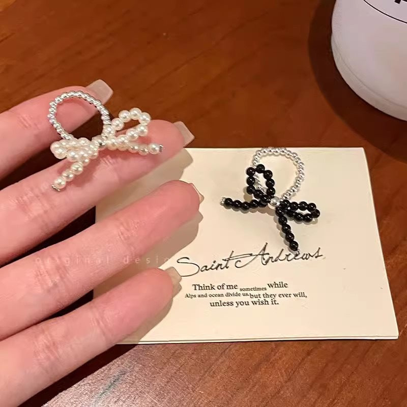 Women's Handmade Bow Beaded Elastic For Personality Rings