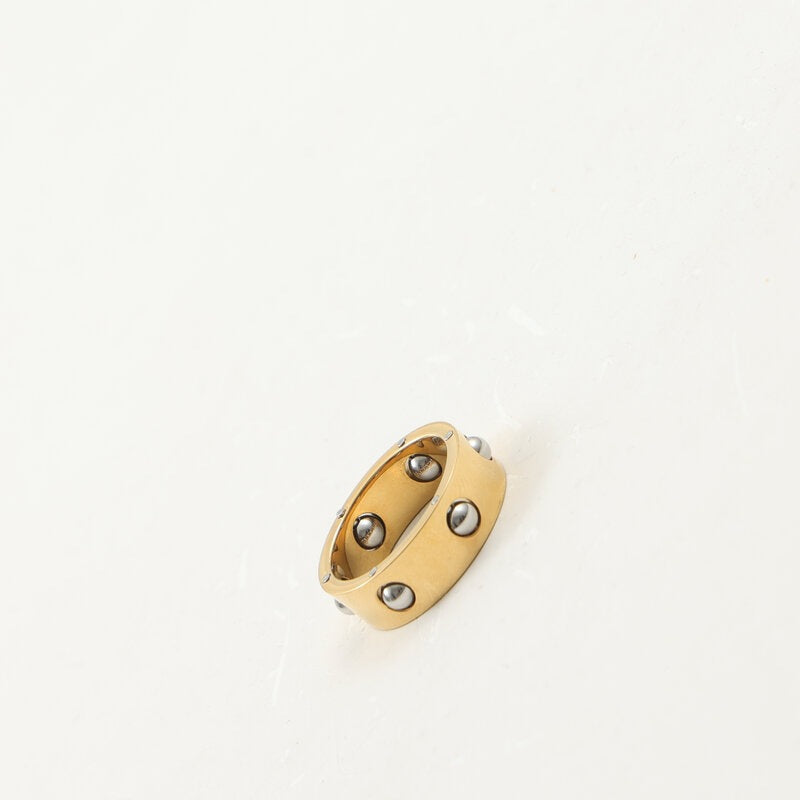 Ball Decompression Shipping Beads Titanium Steel Gold Rings