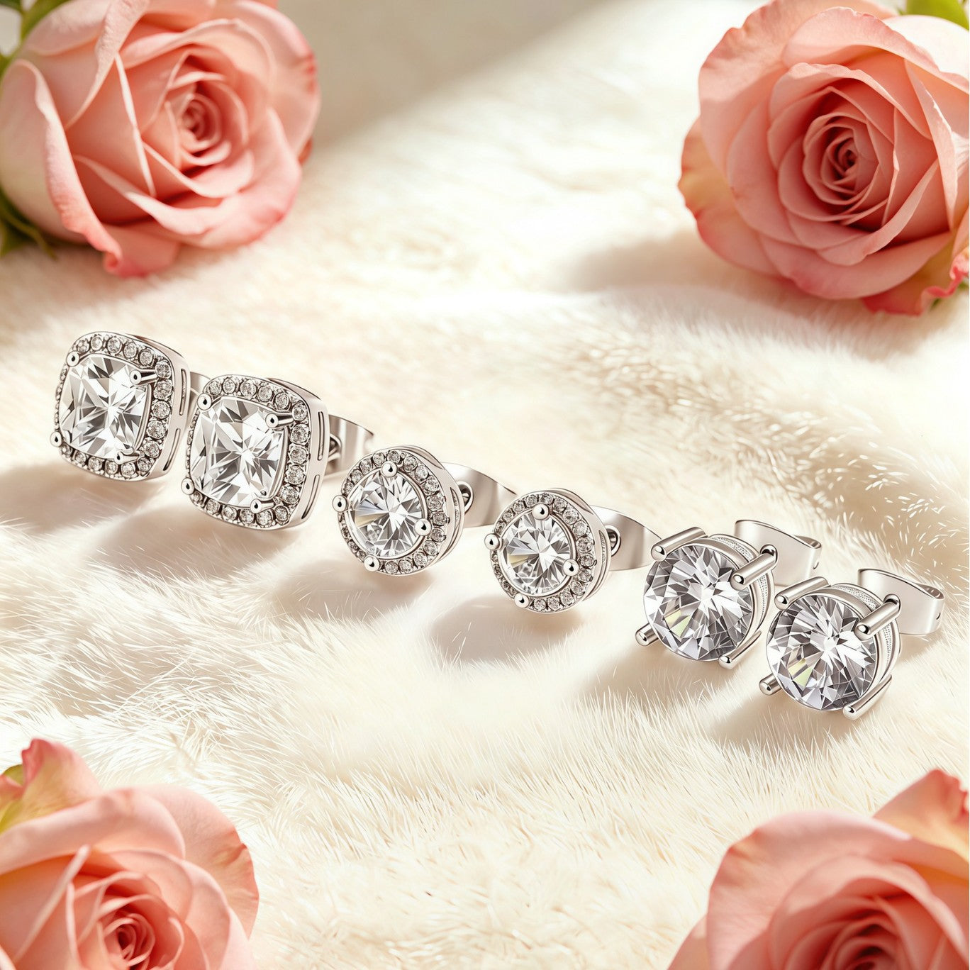Ear Light Luxury Minority Design Zircon Stud Earrings