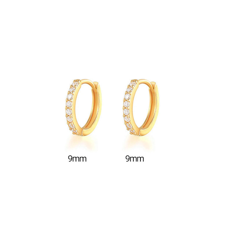 Women's Korean Style Simple Gang Drill Zircon Fresh Earrings