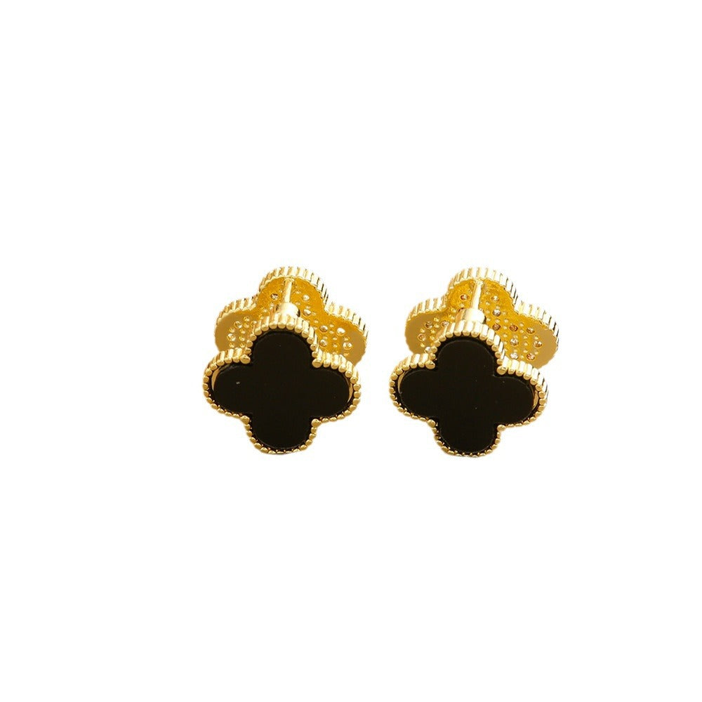 Sier Needle Clover Ear French High Sense Rings