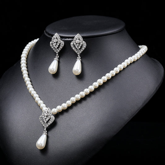 Pearl Suit Female Light Luxury Minority Sweater Jewelry Set