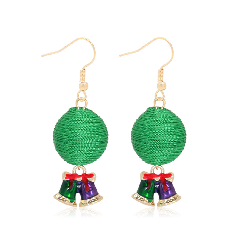 Women's Christmas Fashion Design Long Alloy Bulb Earrings