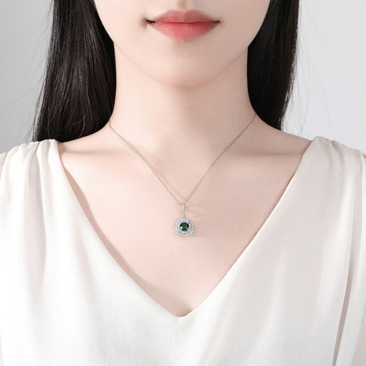 Women's Live Stylish Round Zircon Inlaid Full Necklaces