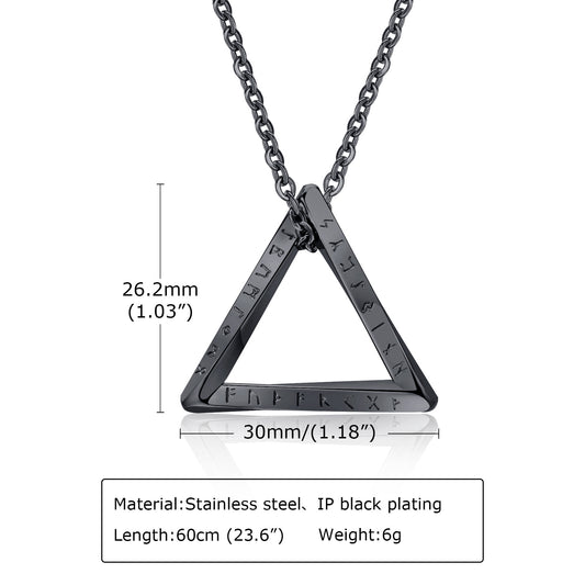 Men's Steel Viking Symbol Triangle Geometric Color Pendants