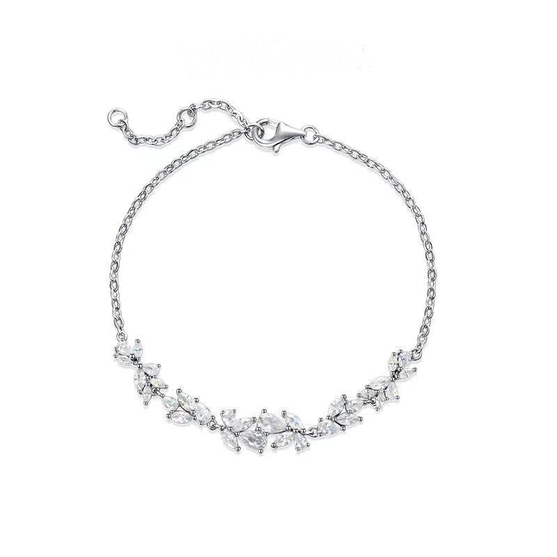 Women's Sier Wisteria Flower Smile For Light Luxury Bracelets