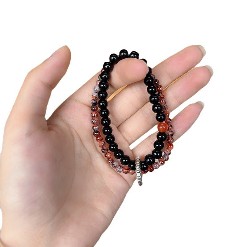 Women's Style Zen Beaded Double Layered Ink Painting Bracelets