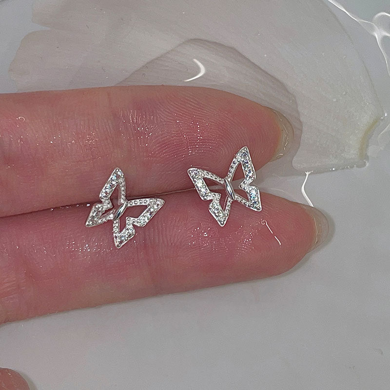 Women's Sterling Sier Butterfly Zircon Ear Bone Earrings