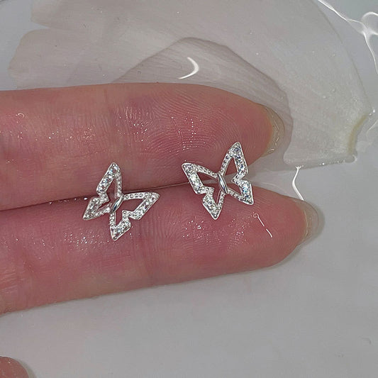 Women's Sterling Sier Butterfly Zircon Ear Bone Earrings