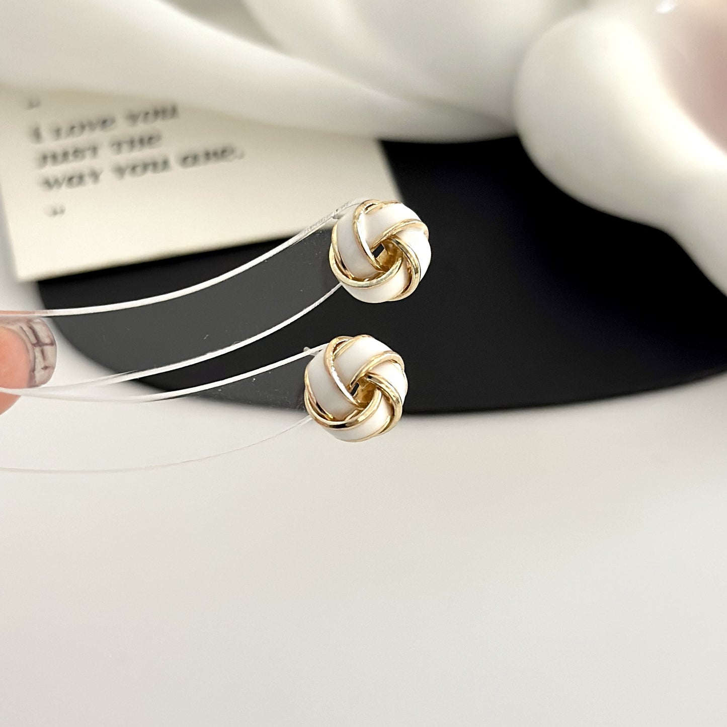 Sier Needle French Retro Color Design Earrings