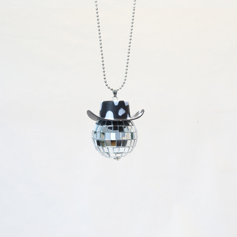 Glass Ball Cowboy Hat Mirror Creative Bracelets