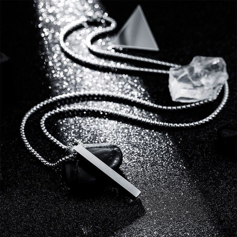 Men's Stainless Steel Hip Hop Cold Style Rectangular Necklaces