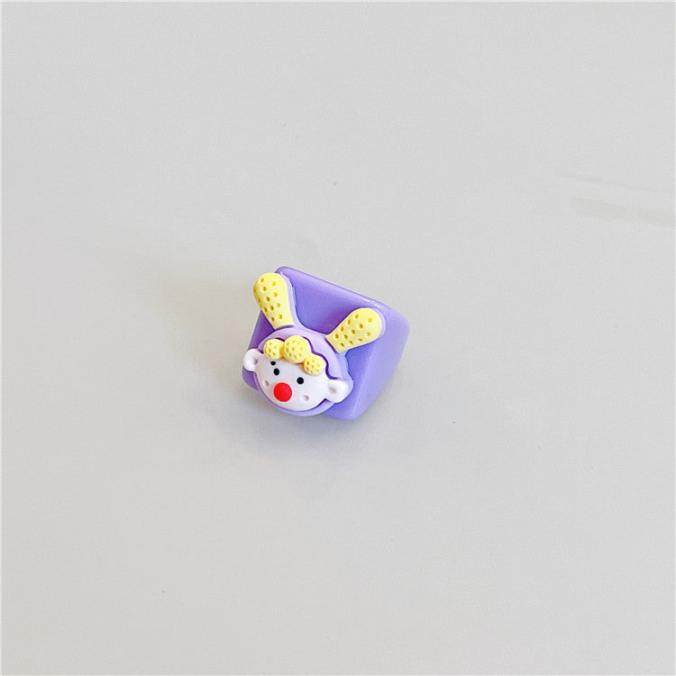 Children's Colorful Fun Exaggerated Funny Face Cute Rings