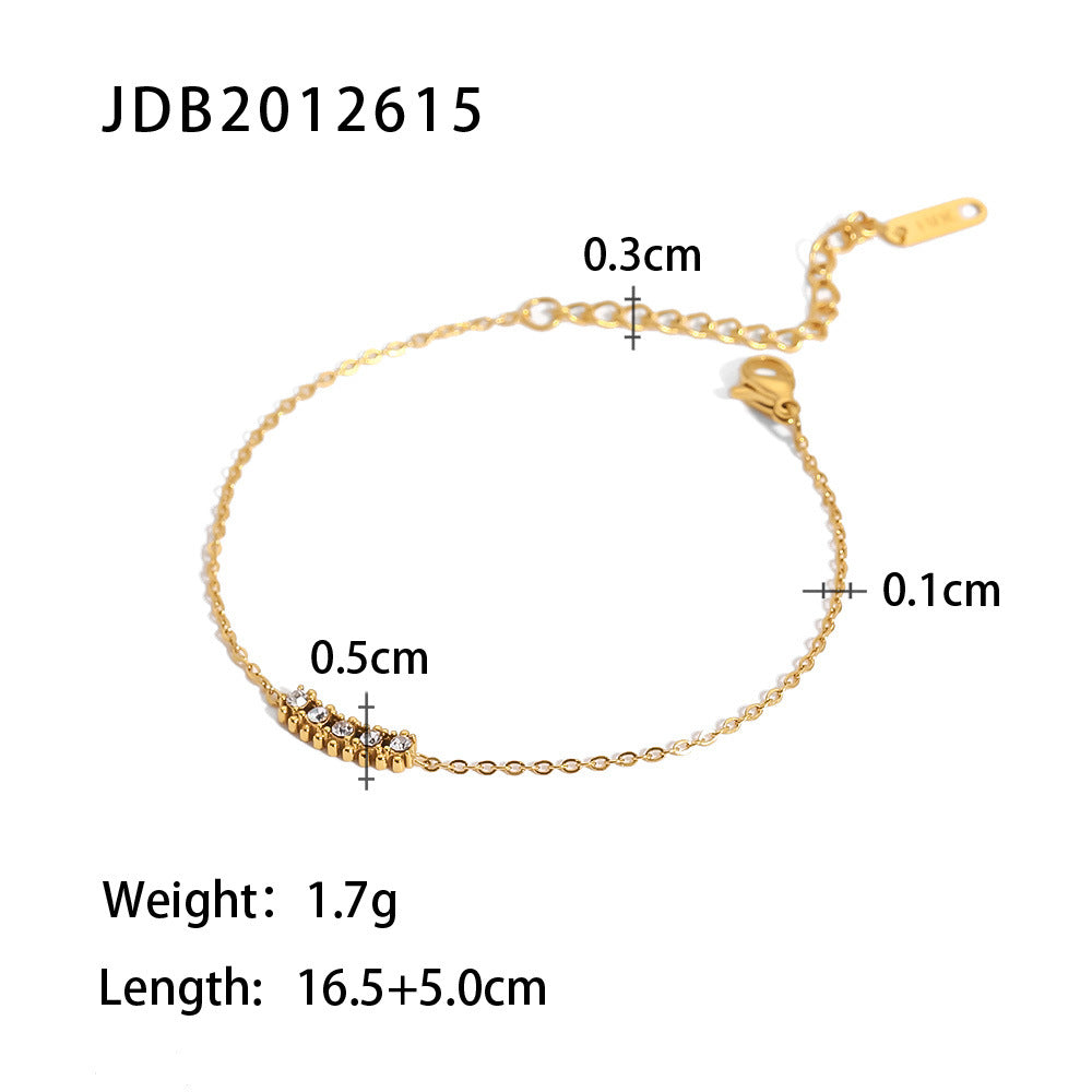 Niche Gold Chain Stainless Steel Zircon Bracelets