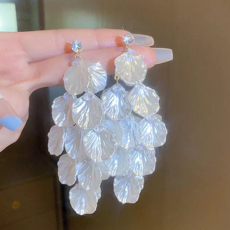 Long Tassel Shell Retro Temperament Niche Earrings