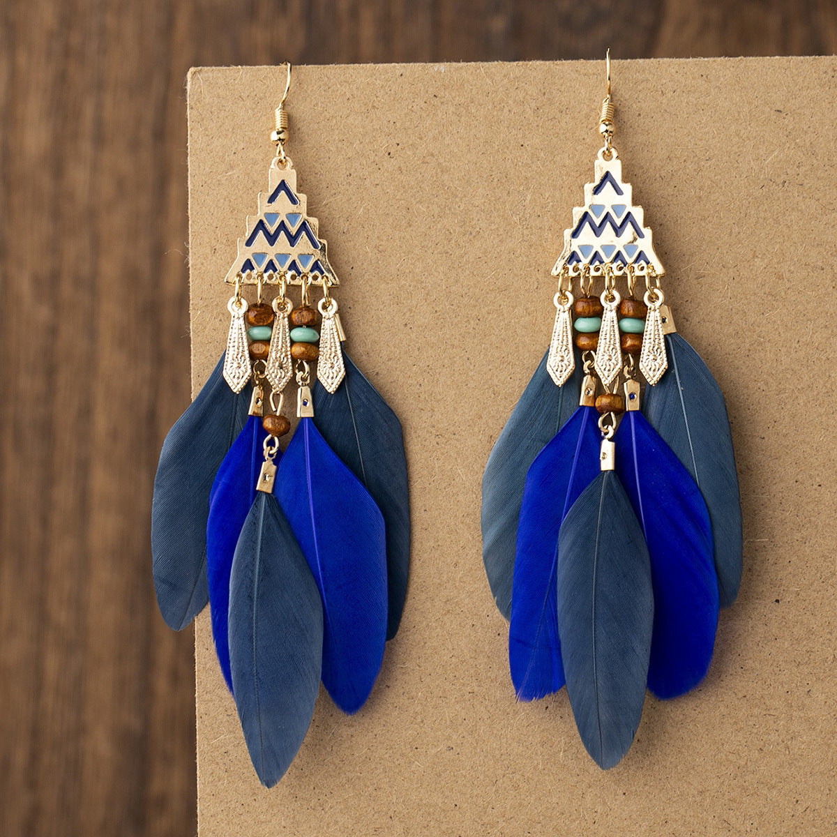 Eardrops Water Drop Feather Jewelry Retro Ethnic Style Earrings