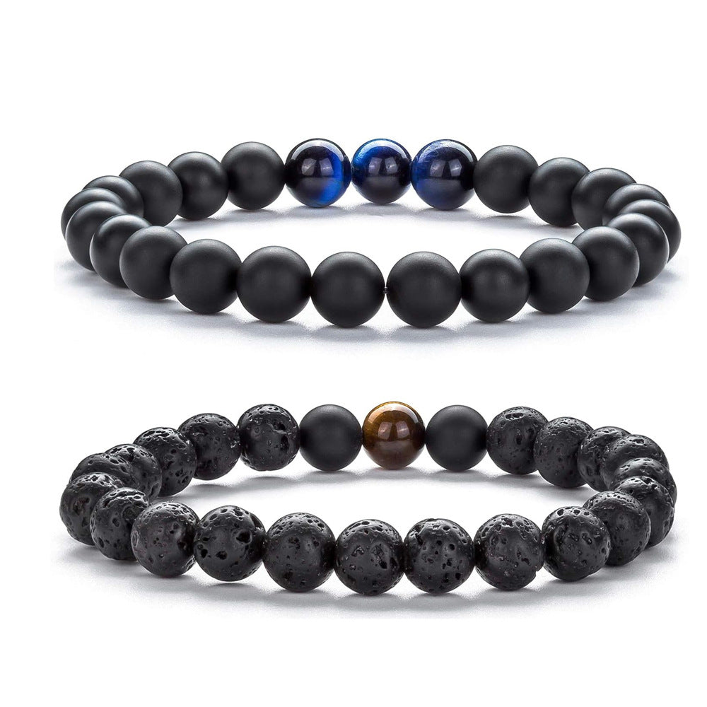 Tigereye Volcanic Rock Bead Couple Girlfriends Bracelets