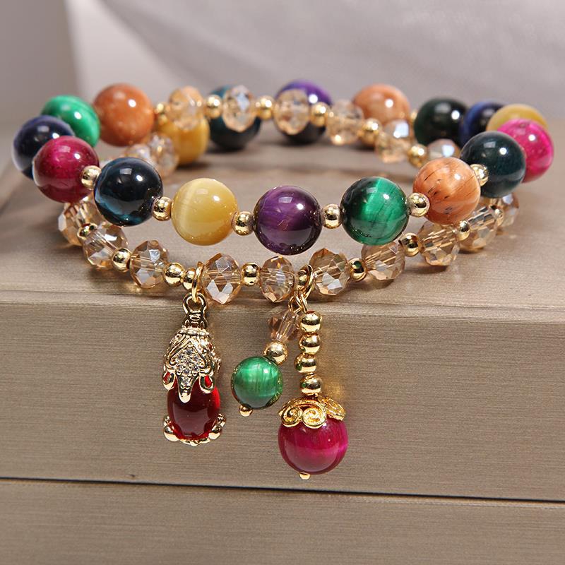 Women's Natural Garnet Crystal Jewelry Girlfriend Gifts Bracelets