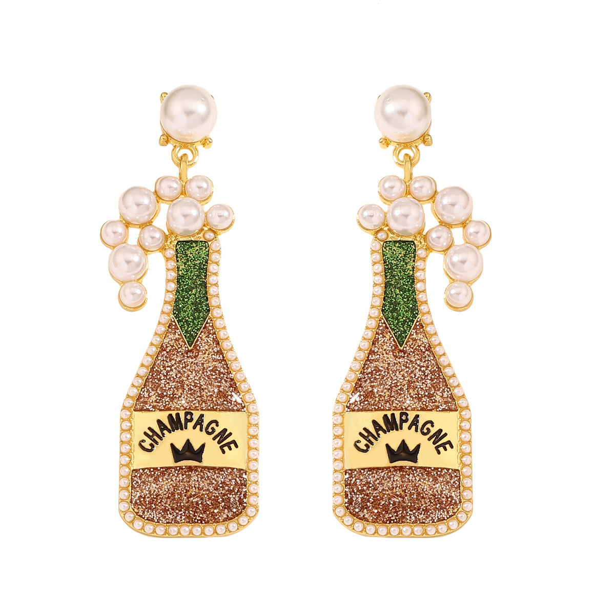 Light Luxury Carnival Cute Wine Bottle Earrings