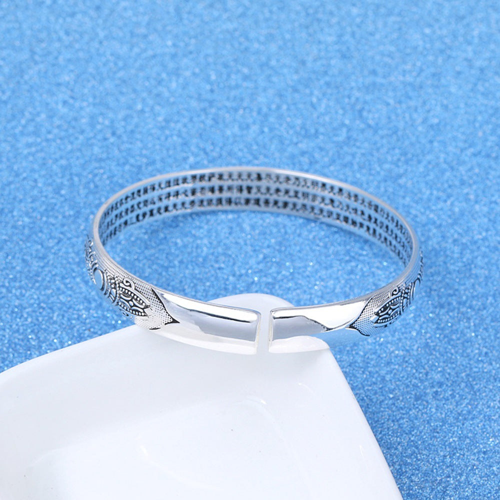 Sutra Sier Plated Vintage Thai Six Mantra Bracelet