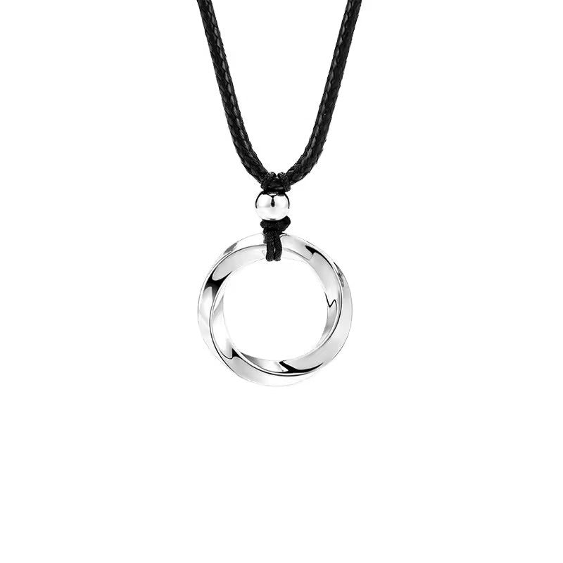 Sterling Sier Mobius Strip Couple Design Simple Necklaces