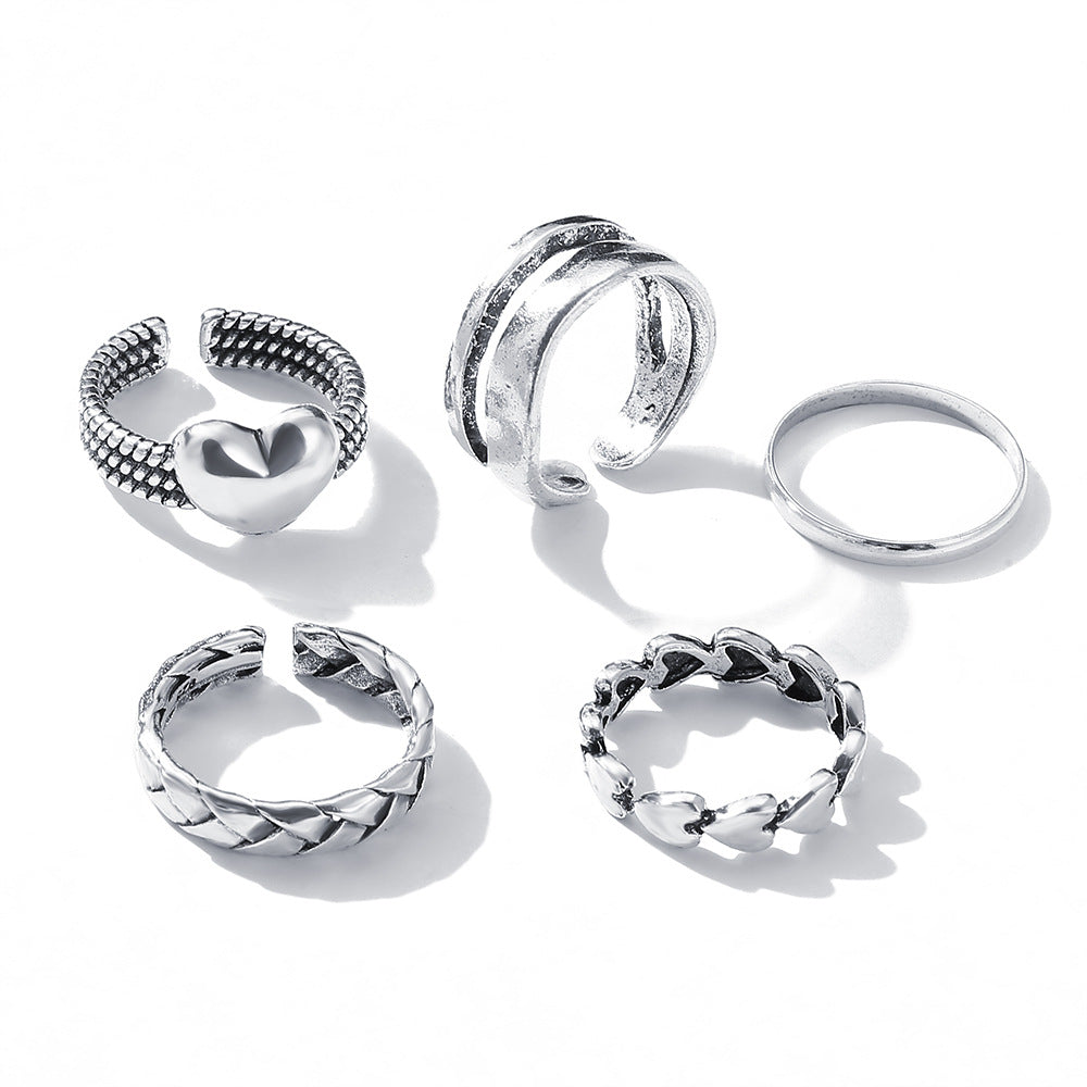 Metal Knuckle Creative Retro Simple Love Rings