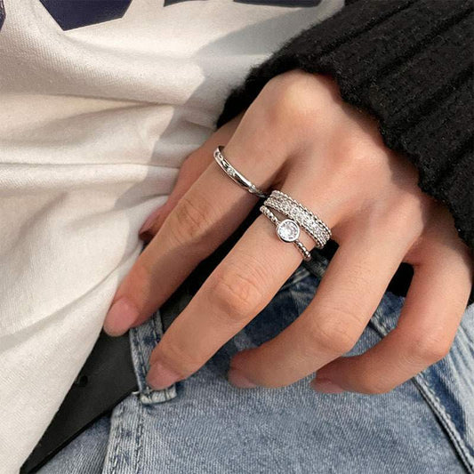 Female Affordable Luxury Fashion Bright Open Rings