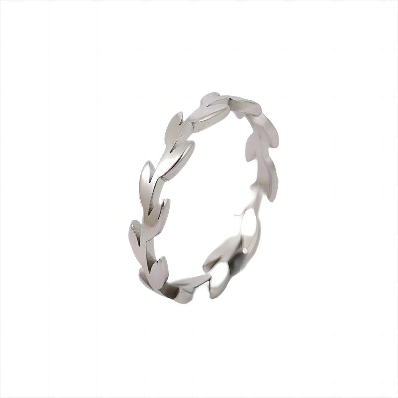 Fashion Simple Fresh Leaves Wheat Female Twin Rings