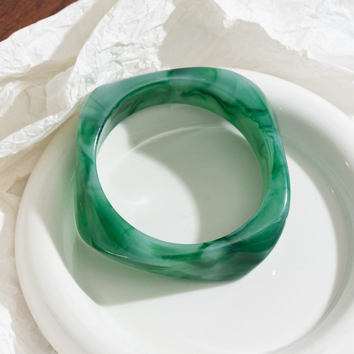Women's Irregular Blooming Resin Curved Girlfriends Rings