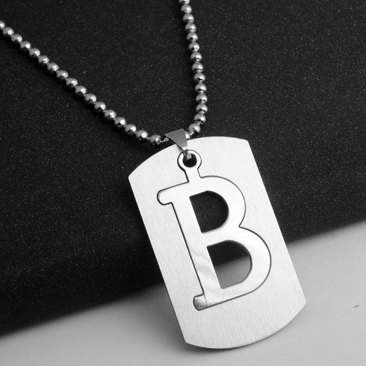 Men's Ornament Stainless Steel Sweater Chain English Necklaces