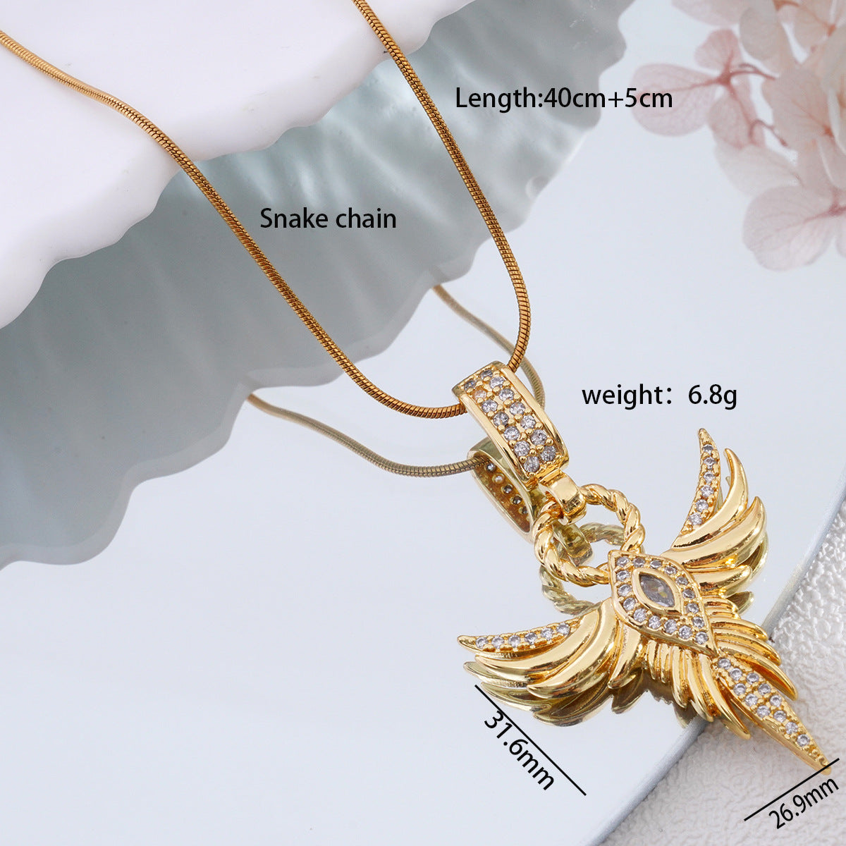 Women's & Men's Plated Sword Phoenix Wings For Jewelry Necklaces