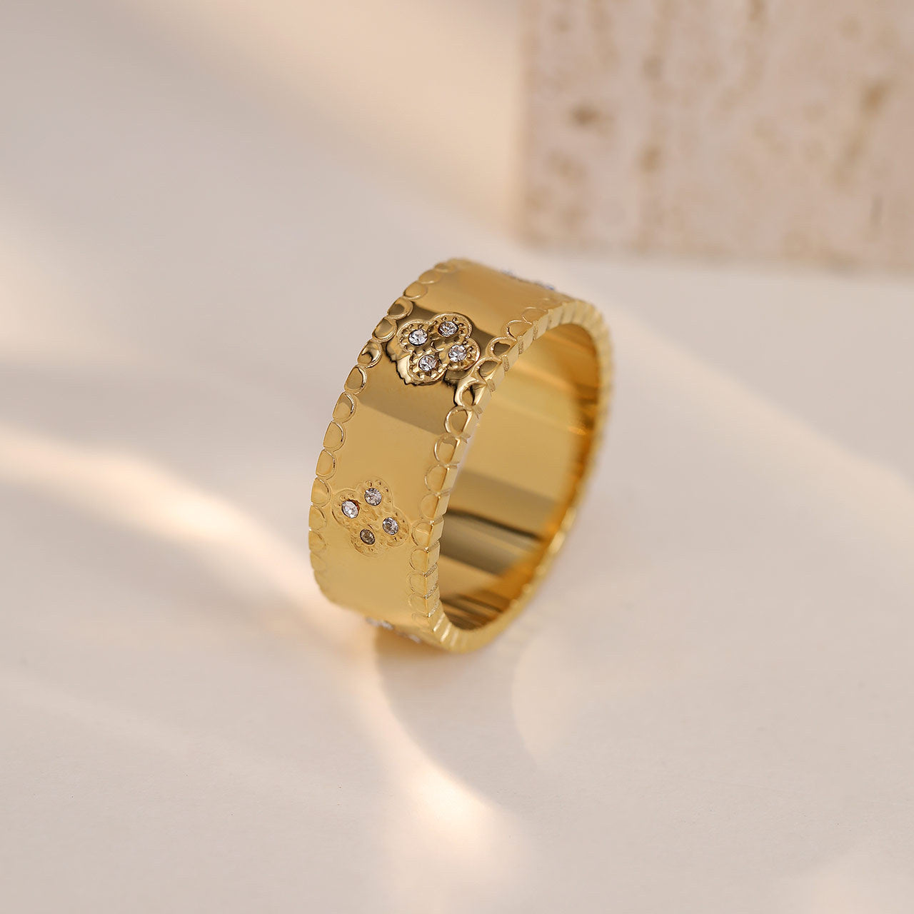 Women's Stainless Steel Printing Retro Personality Niche Rings