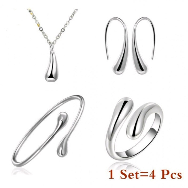 Ornament Water Drop Set Siering Suit Rings